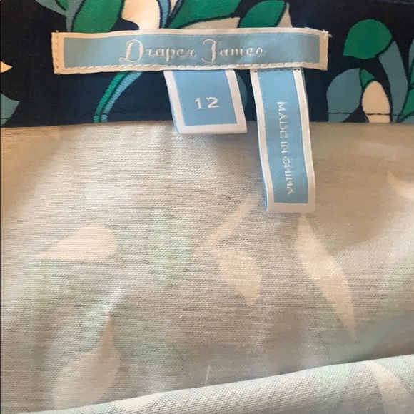 DRAPER JAMES | Blue Green Floral Print Aline Skirt - Picture 7 of 8